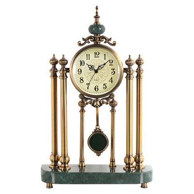 汉时欧式复古合金大理石座钟