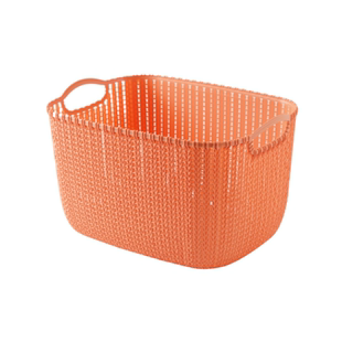 仿藤水果篮子藤编面包篮厨房果蔬菜收纳篮塑料长方形水果筐有把手
