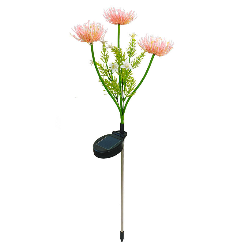 太阳能牡丹花七彩变色光纤芦苇灯