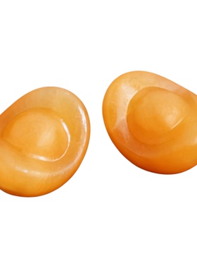 天然玉石黄元宝风水镇宅摆件