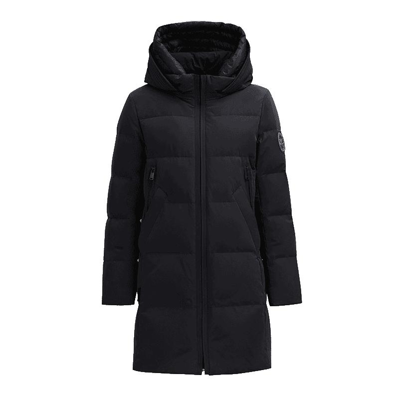 雪伦通勤中长防风立领保暖羽绒服