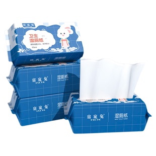 窈窕兔湿厕纸孕妇婴儿擦屁屁股洁厕湿巾男女士专用60片家庭实惠装