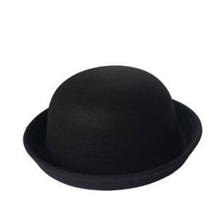 毛呢帽子女春秋季韩版圆顶卷边小礼帽时尚百搭小圆帽男女童亲子帽