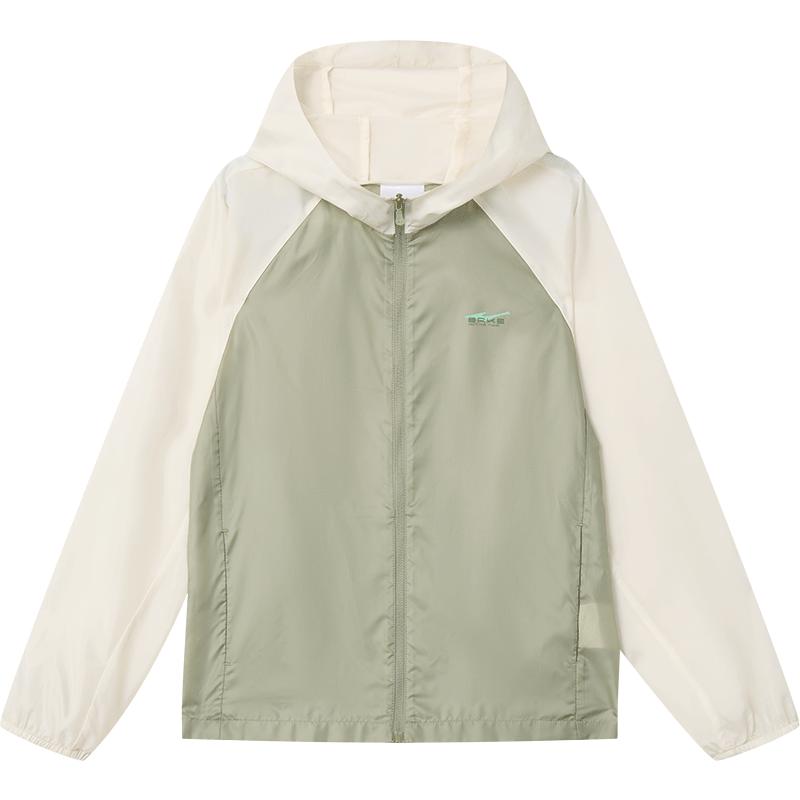 鸿星尔克运动风衣女2025秋冬新款女童连帽外套防晒衣百搭皮肤衣