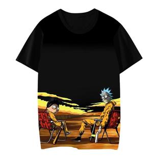 瑞克和莫蒂T恤短袖速干R星联名绝命毒师痛衣高街情侣装半袖皮卡丘