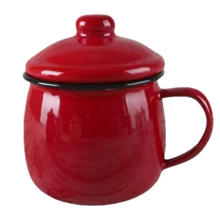 搪瓷杯带盖家用茶缸儿童水杯卡通杯摔不碎可爱儿童喝水杯家用奶杯