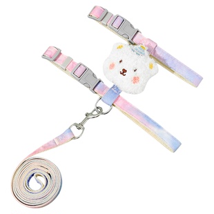 新款猫胸背套装可调节工字形防挣脱外出猫咪牵引绳项圈