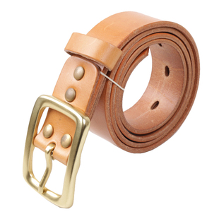 铜头养牛手工植鞣革皮带男士进口厚牛皮牛仔裤带日字针扣真皮腰带