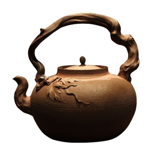 【知秋】全手工中式提梁家用电陶炉煮茶户外炭炉烧水养生泡茶陶壶