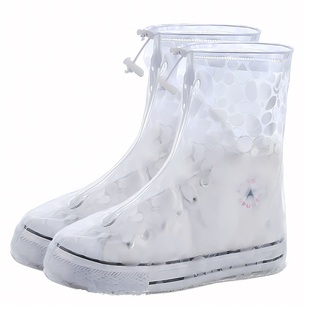 成人PVC中筒防雨鞋套骑行旅游玩水防滑耐磨雨靴鞋儿童迷彩雪地泥