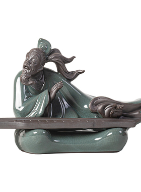 创意陶瓷伯牙抚琴摆件