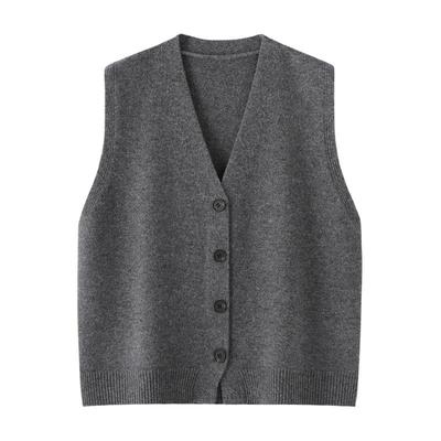 气质老钱风~女士羊毛开衫马甲