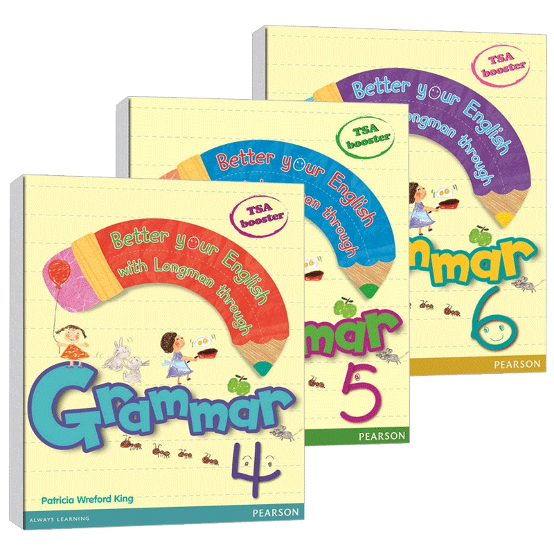 Grammar 4-6 Pearson英文原版英文语法提升3册套装 朗文小学教材 培生少儿英语语法可教学 朗文欢迎语法补充 学校自学应试