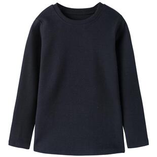 euv 儿童纯棉打底衫男女童白黑色内搭秋衣春季上衣中小童长袖t恤