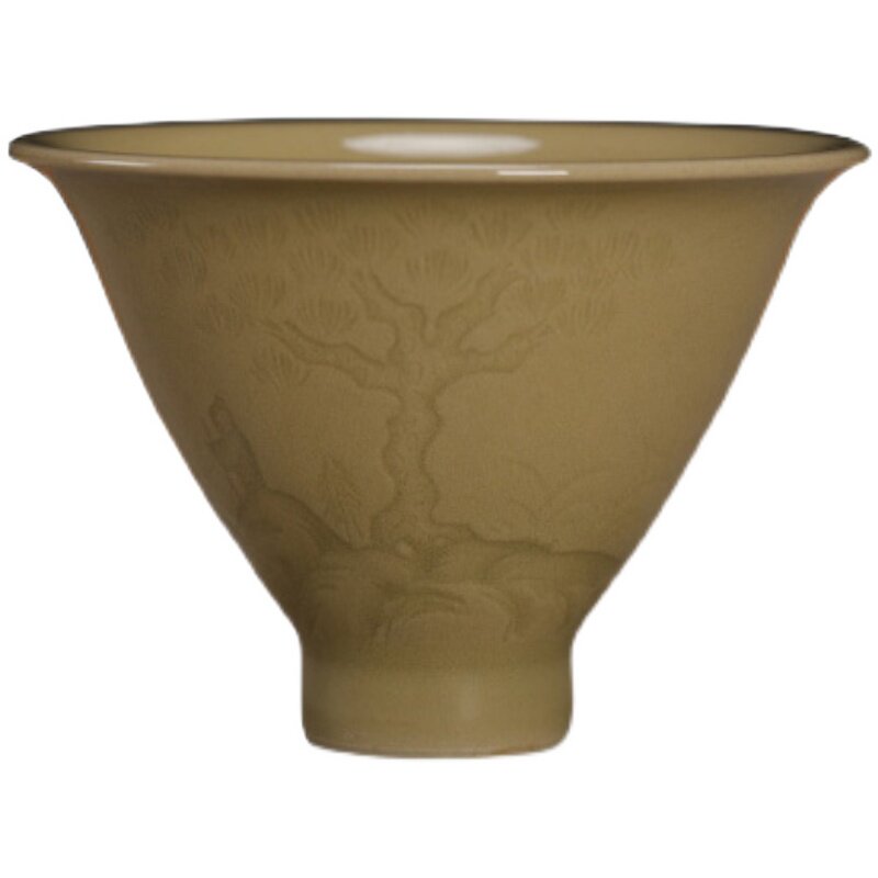 陶瓷手工刻花品茗杯功夫茶具