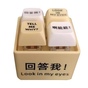 回答我键盘按键挂件玩具语音发光钥匙扣解压神器小玩意趣味发声器
