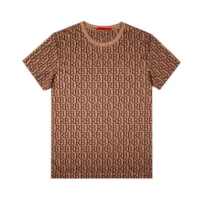 Raidy Boer/雷迪波尔夏季男装圆领烫钻全身印花纯棉短袖T恤7062