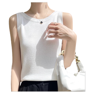 吊带背心女秋冬新款软糯遮肉显瘦圆领时尚气质内搭打底衫无袖上衣