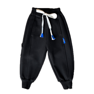 儿童裤子2025秋冬新款宝宝加绒加厚男童帅气宽松休闲裤薄绒一体绒