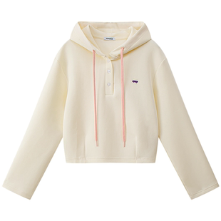 【买一送一】PSYCHOS莎可斯太空棉空气层连帽套头卫衣印花短外套