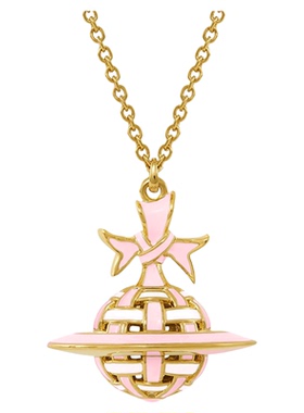 立体土星蝴蝶结丝带缠绕项链女