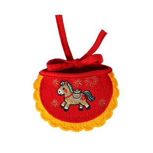 狗狗新年围脖宠物喜庆过年围巾拜年红色配饰马年柴犬柯基雪纳瑞