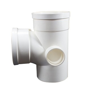 PVC内插三通同层排水承插预埋件配件110旋流立体四通螺旋三通平面