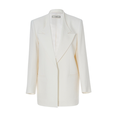 LYNEE 100进口绵羊毛简约戗驳领宽松西装外套女通勤感气质西服