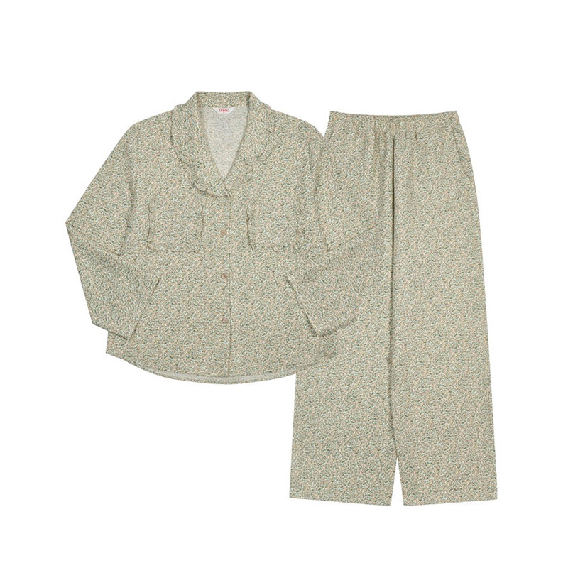 进口开衫分体睡衣女家居服碎花