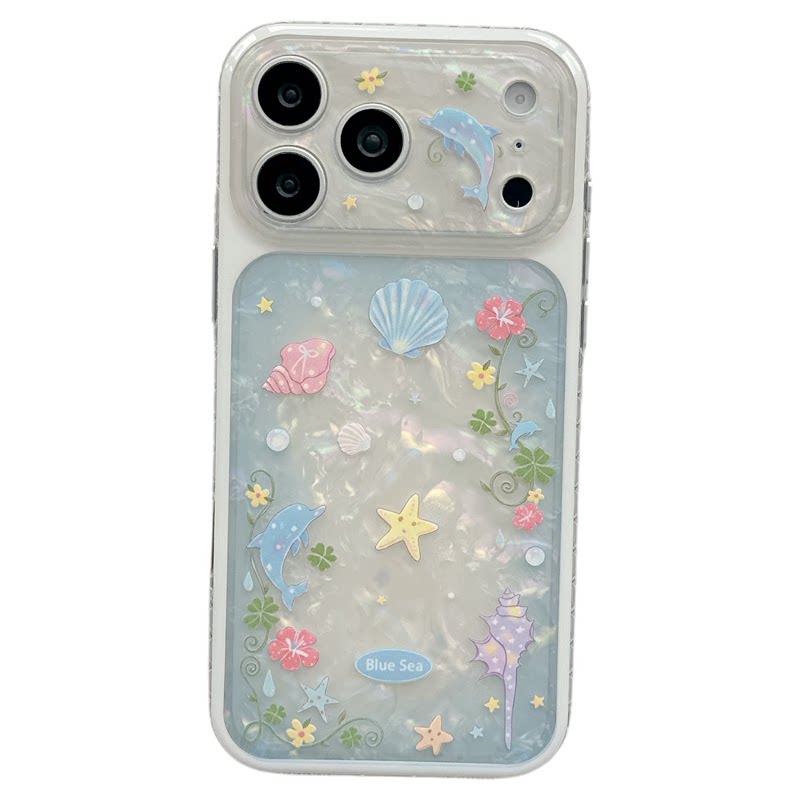 MoreRex ins夏日镭射贝壳纹海螺星星适用苹果17手机壳iphone16promax新款17pro全包14防摔保护套13女款15清新