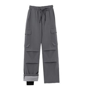 男士灰色羽绒裤男款冬季裤子2025新款今年流行爆款加厚抽绳工装裤