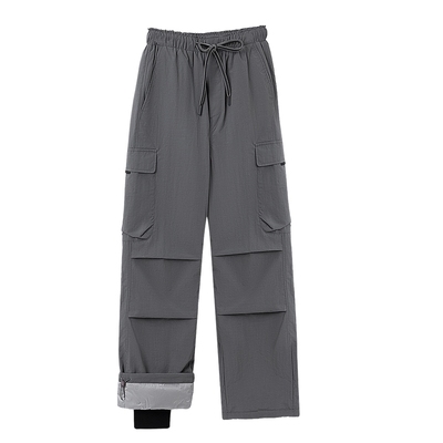 工装羽绒裤加绒加厚直筒宽松