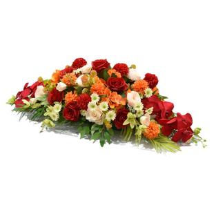 会议室会议桌长桌花假花餐厅宴会长餐桌桌面摆花装饰花艺迎宾台花