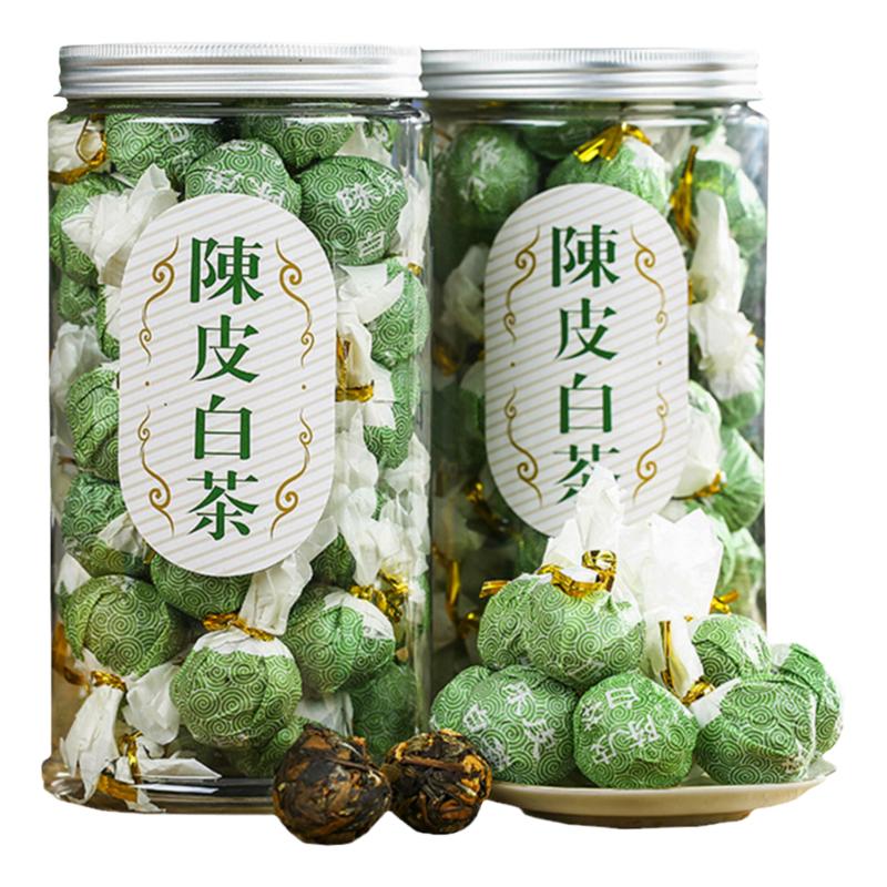 陈皮白茶龙珠茶老寿眉贡眉白茶小方片茶球小玉饼茶叶一斤500g罐装