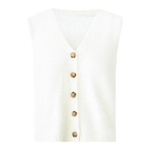 Kroche 仿貂绒学院风纯色V领叠穿树脂扣韩版背心马甲秋季新款