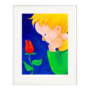 阿斯蒙迪沈敬东亲签小王子版画卧室玄关客厅挂画治愈儿童房装饰画