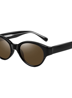 菲尔渡边偏光椭圆小框近视墨镜女