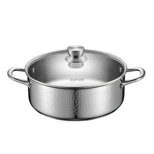 【锤纹】苏泊尔304不锈钢火锅锅具家用燃磁通用加厚大容量汤锅