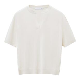 OVV春夏热卖女装丝羊绒混纺简约经典基础短袖针织衫