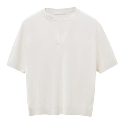 OVV春夏热卖女装丝羊绒混纺简约经典基础短袖针织衫