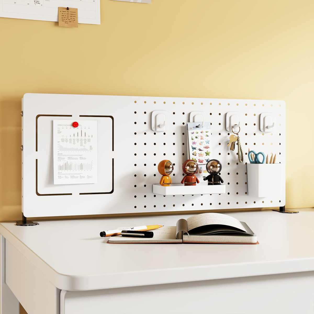 磁吸洞洞板桌面立式置物架宿舍家用免打孔办公电脑学习桌面整理架