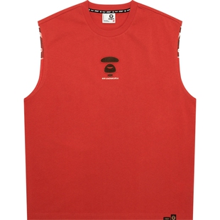 Aape旗舰店男装春夏猿人刺绣字母印花休闲无袖背心1678XXO