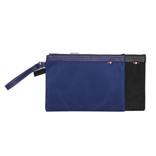 杰利 B5手提文件袋多隔层16K票据拉链袋小a4防水耐用资料袋定制LOGO公文袋加厚收纳袋办公简约米高纯色手拿包