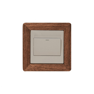 实木开关保护套黑胡桃木电源插座套新中式墙贴装饰框原木开关贴