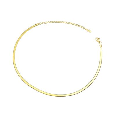 不掉色钛钢项链ins扁18k金刀片