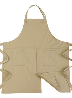 韩系简约风围裙棉质工作服定制