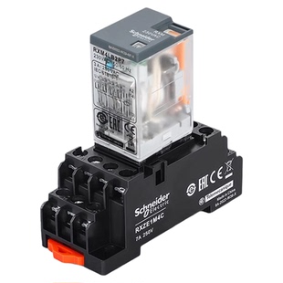 施耐德中间小型继电器交直流DC24v220v8脚14脚RXM2AB 4AB LB2BDP7