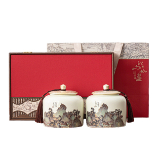 高档茶叶包装礼盒空盒通用陶瓷茶叶罐高级感特级红茶绿茶礼品盒子