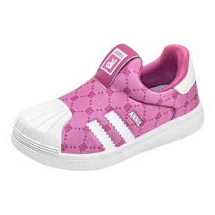 安奈儿女童一脚蹬运动鞋2026新款春秋透气儿童鞋子女孩贝壳头板鞋