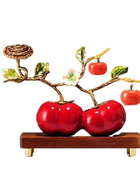 新中式事事如意柿子摆件